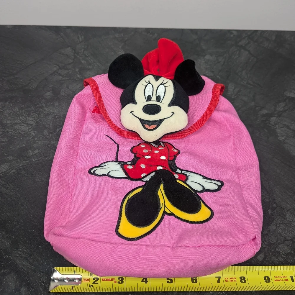 Disney Girls Minnie Mouse Plush Pink Small Backpack